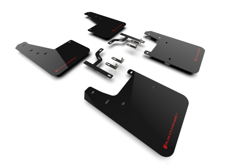 Toyota Sequoia Mud Flaps - Rally Armor - UR Series, Red Logo - Black - `23-`25